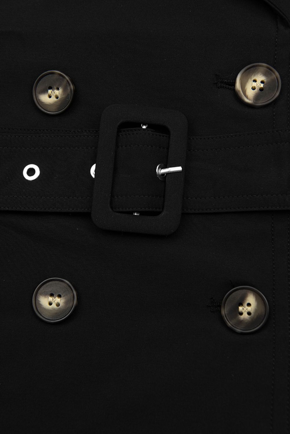 Zweireihiger Trenchcoat Schwarz