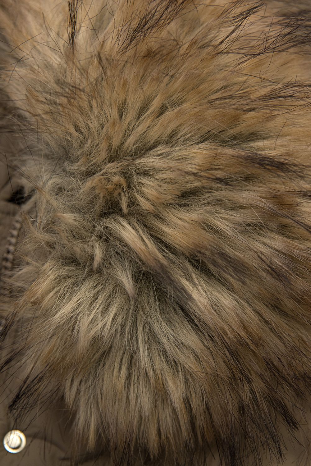 Elegante Winterjacke mit Kunstfell, Kaffeebraun