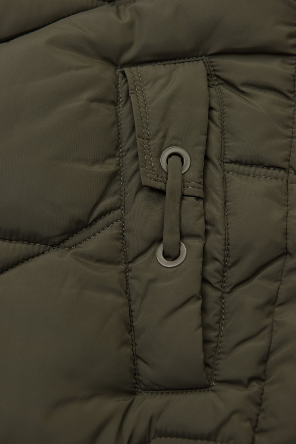 Elegante Winterjacke mit Kunstfell, Khaki