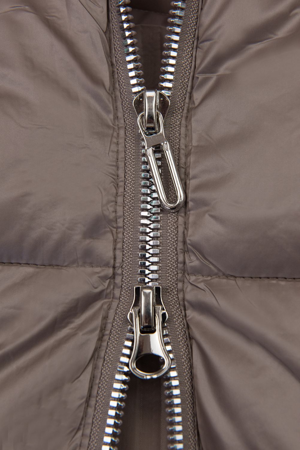 Winterjacke mit Fell, halbglänzend, Dunkelbeige