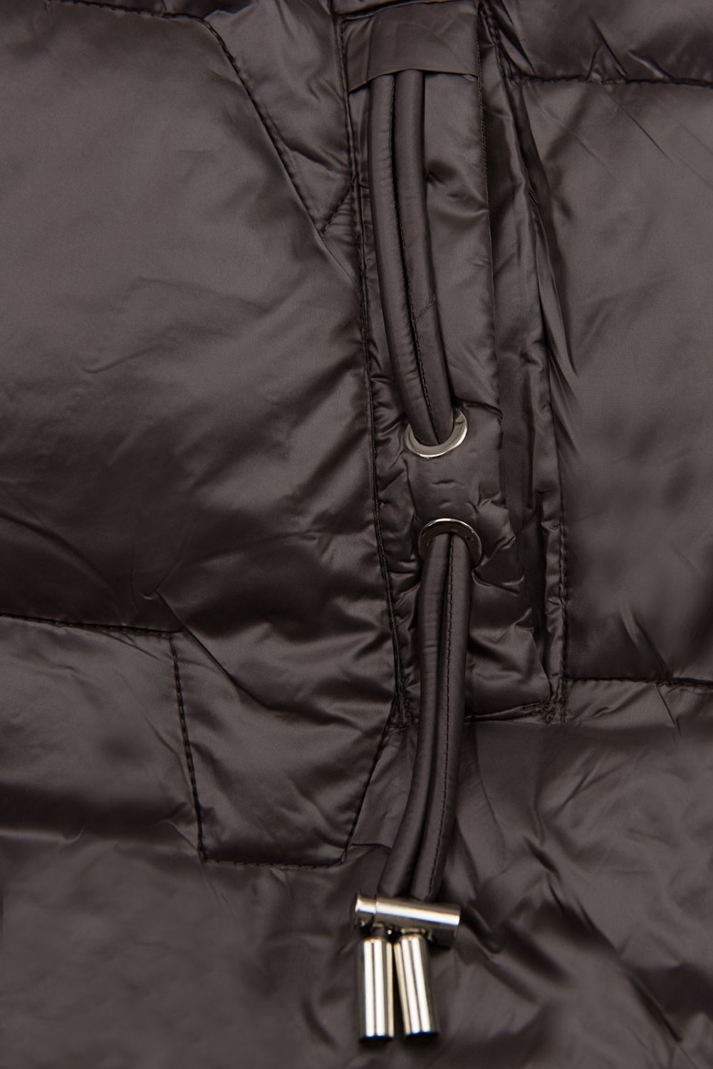 Winterjacke mit Fell, halbglänzend, Braun