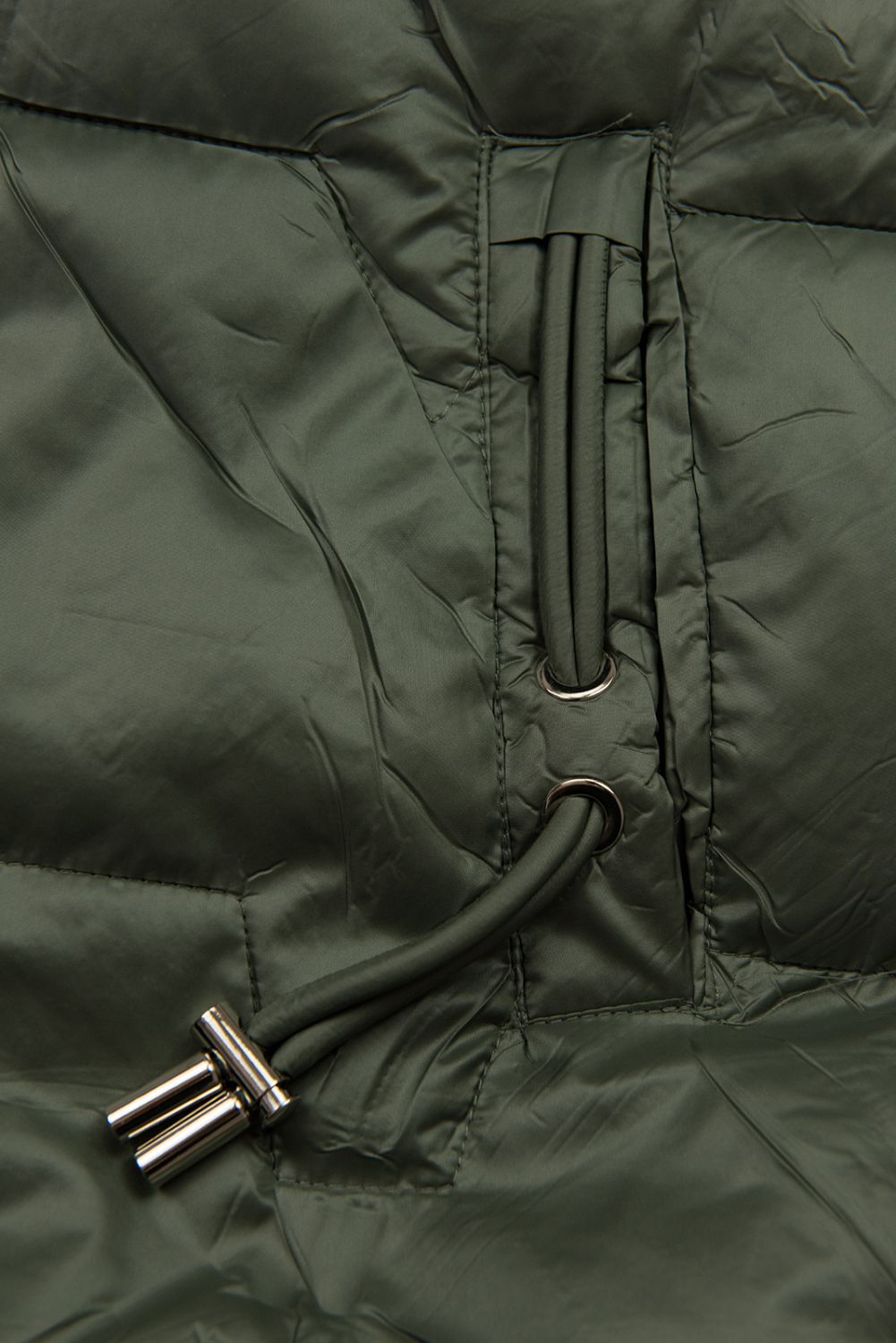 Winterjacke mit Fell, halbglänzend, Grün