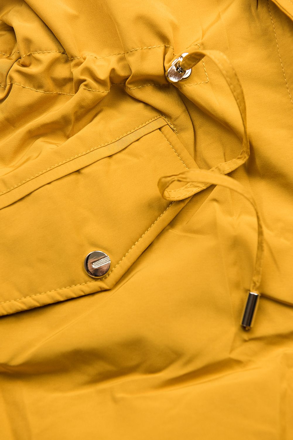Parka mit Kunstpelz Saum mustard-beige