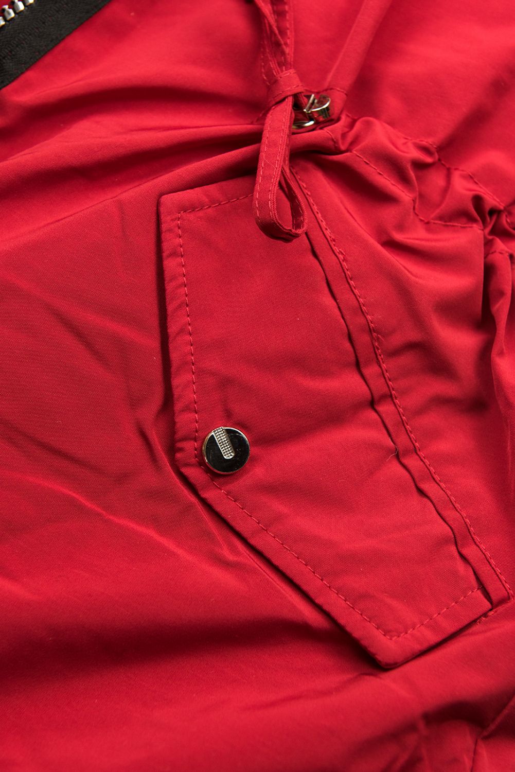 Parka mit Kunstpelz Saum rot-beige