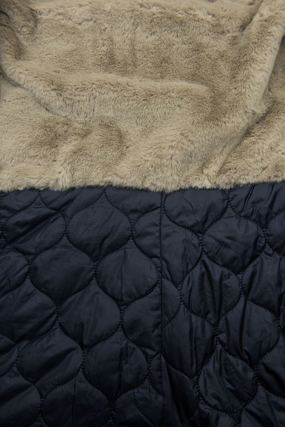 Parka mit Fleece Futter Kapuze dunkelblau