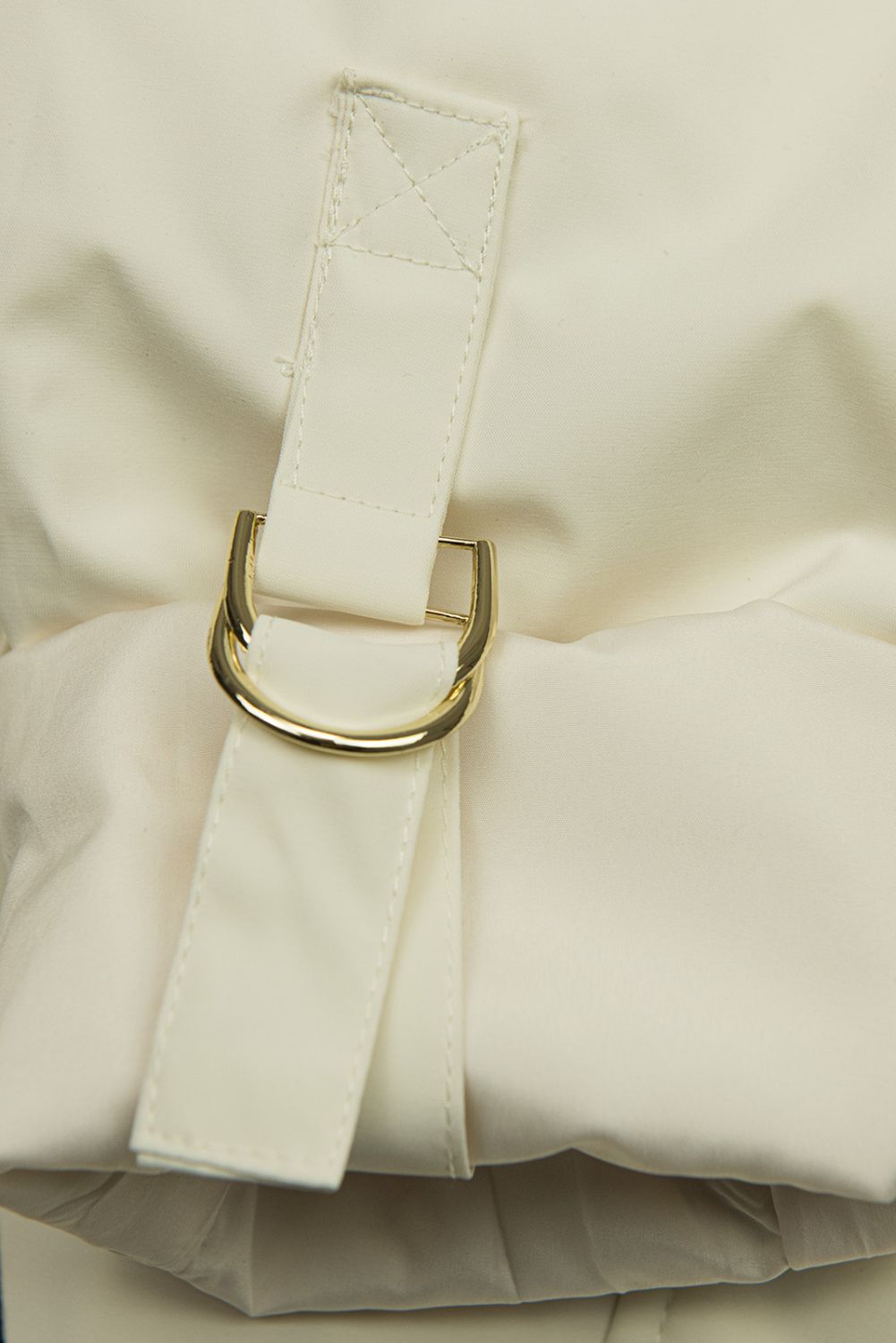 Damen-Parka mit Golddetails Ecru