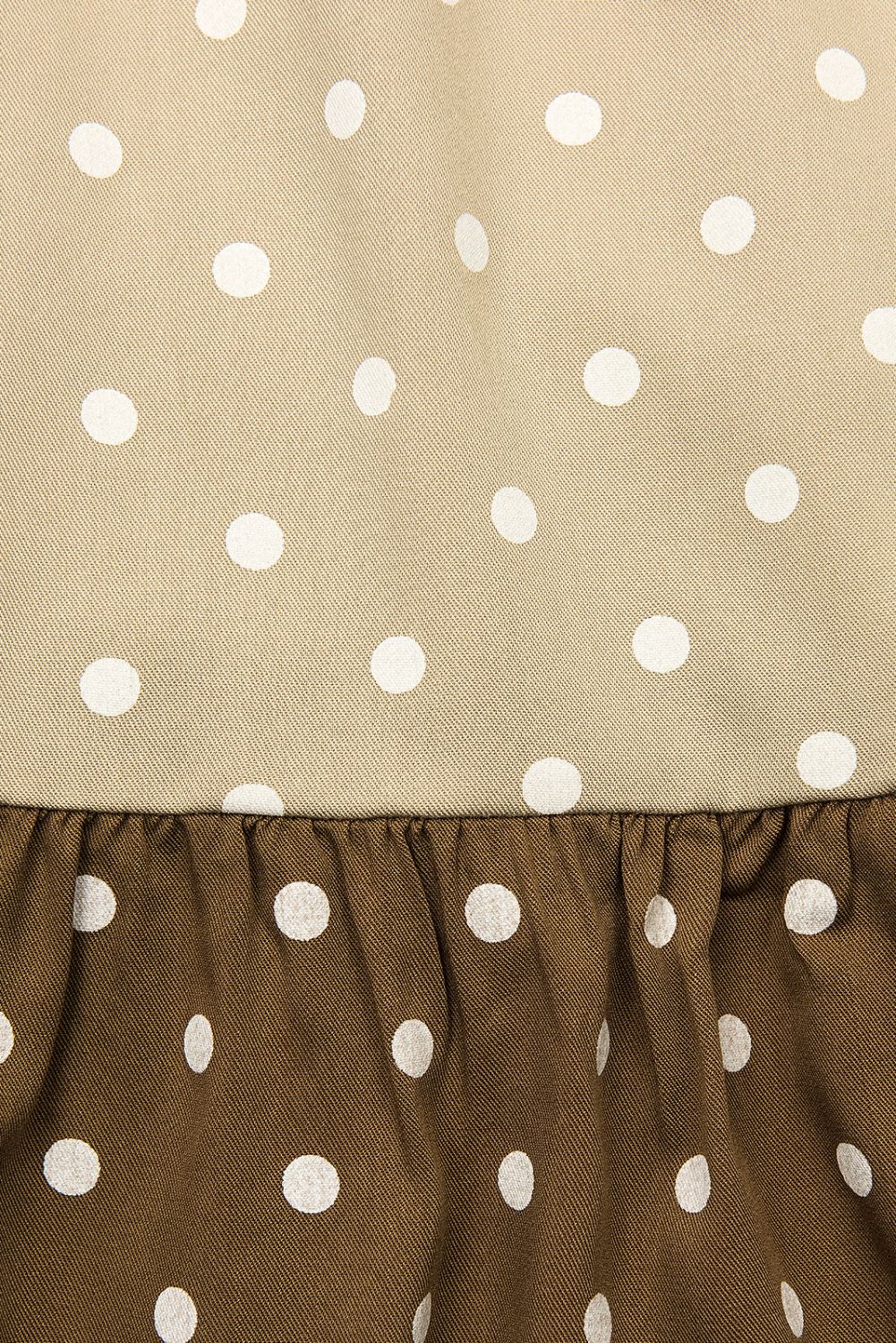 Kleid mit Punktedruck beige/braun