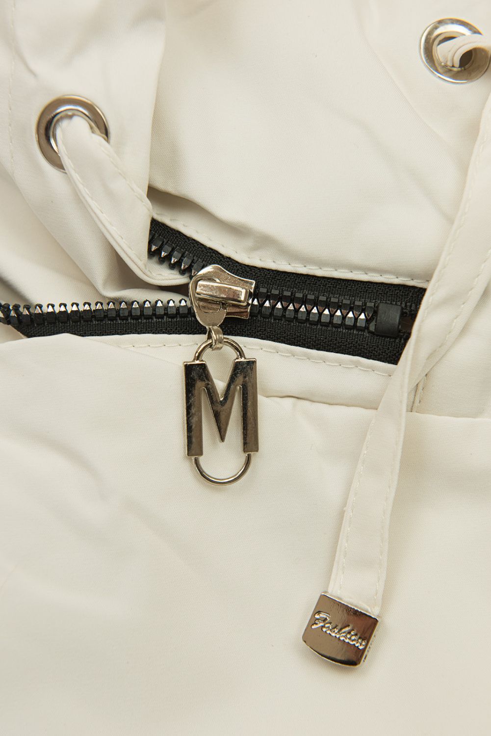 Eleganter Damen-Parka mit Golddetails Ecru