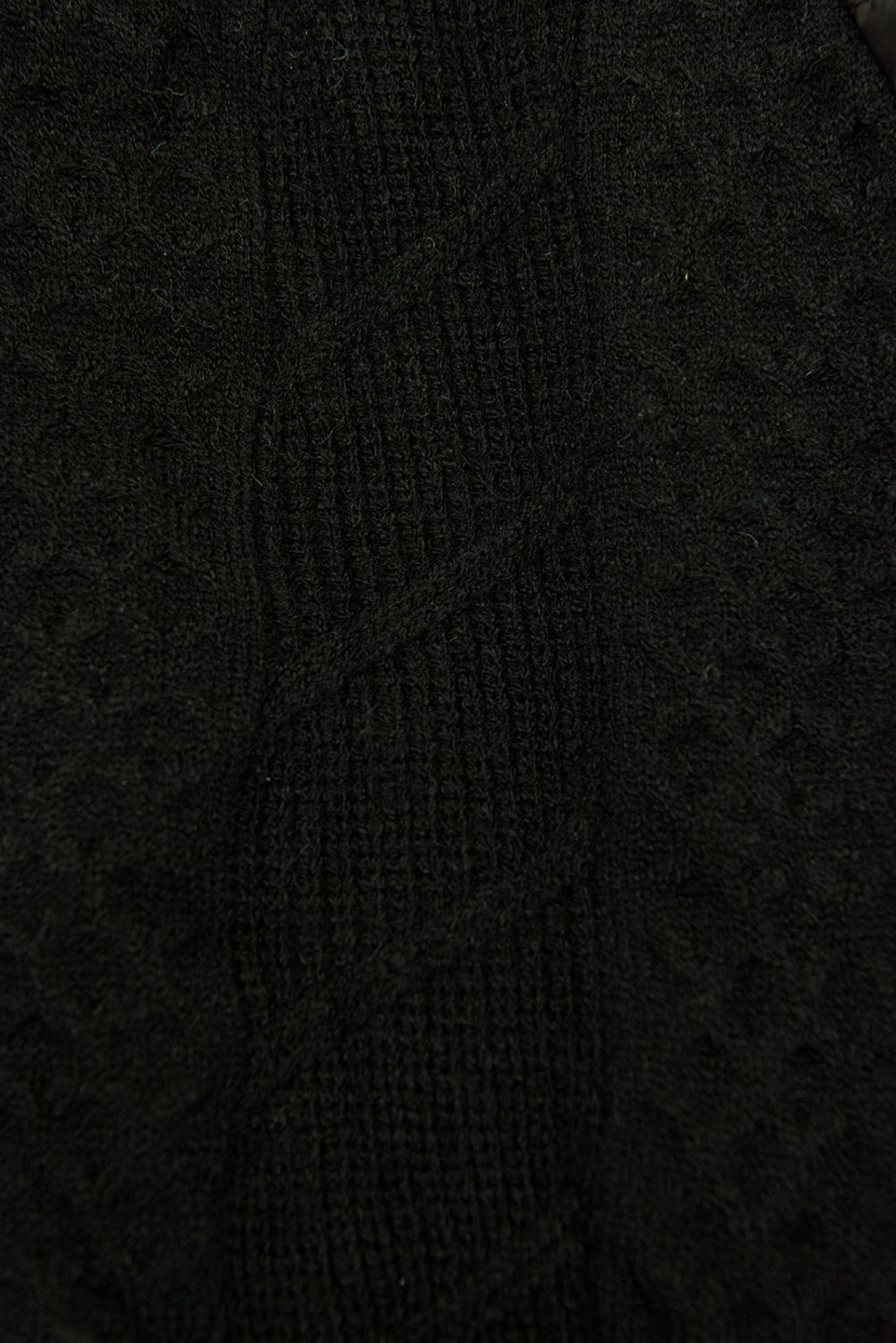Damen-Übergangsjacke mit Strickärmeln Schwarz