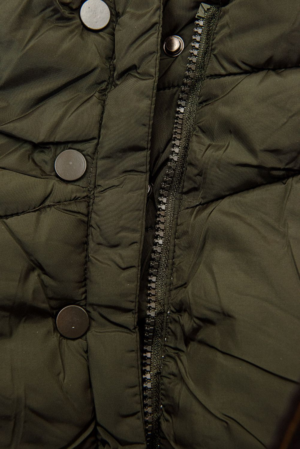 Winterjacke mit hohem Kragen Khaki