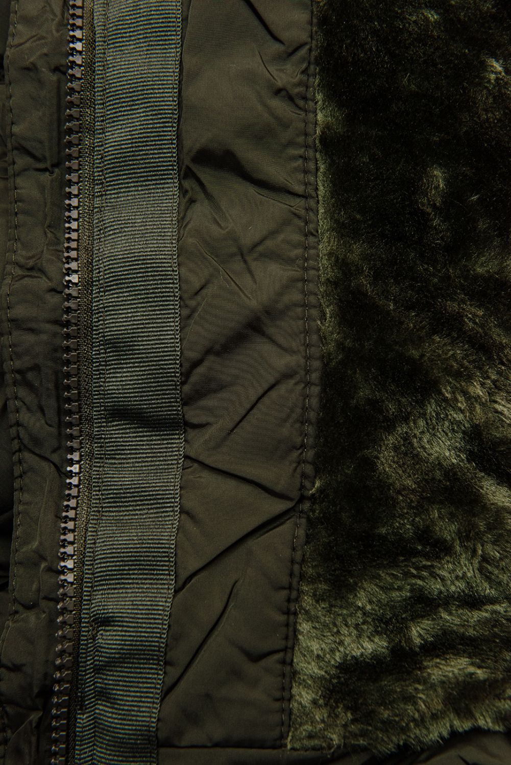 Winterjacke mit hohem Kragen Khaki