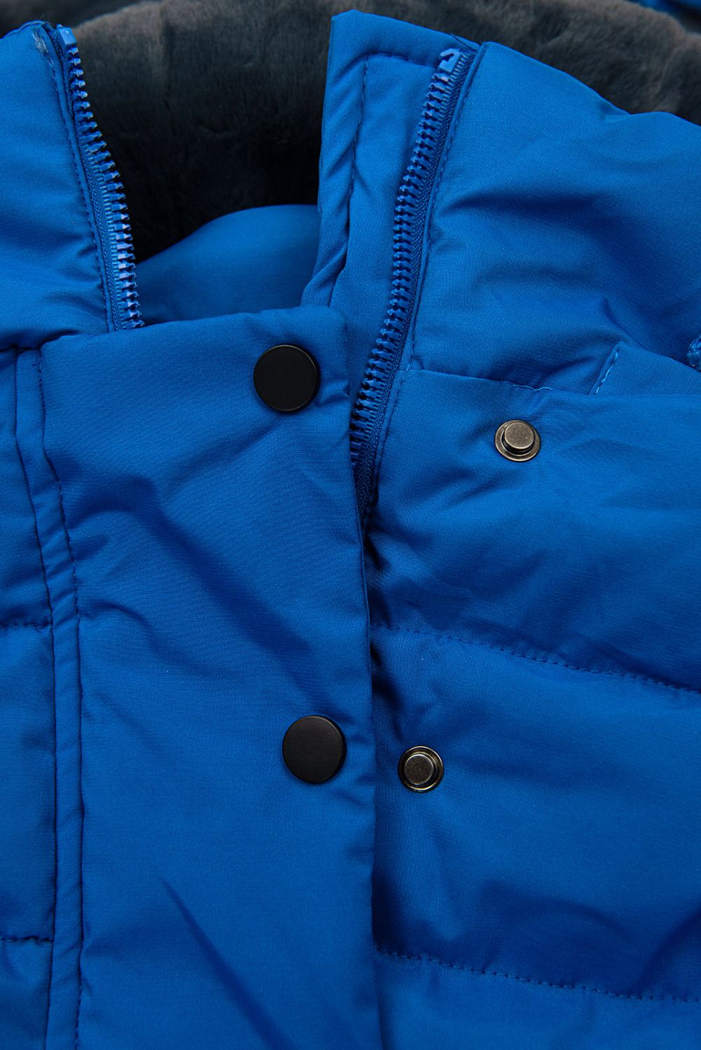 Gesteppte Winterjacke mit Gürtel Kobaltblau