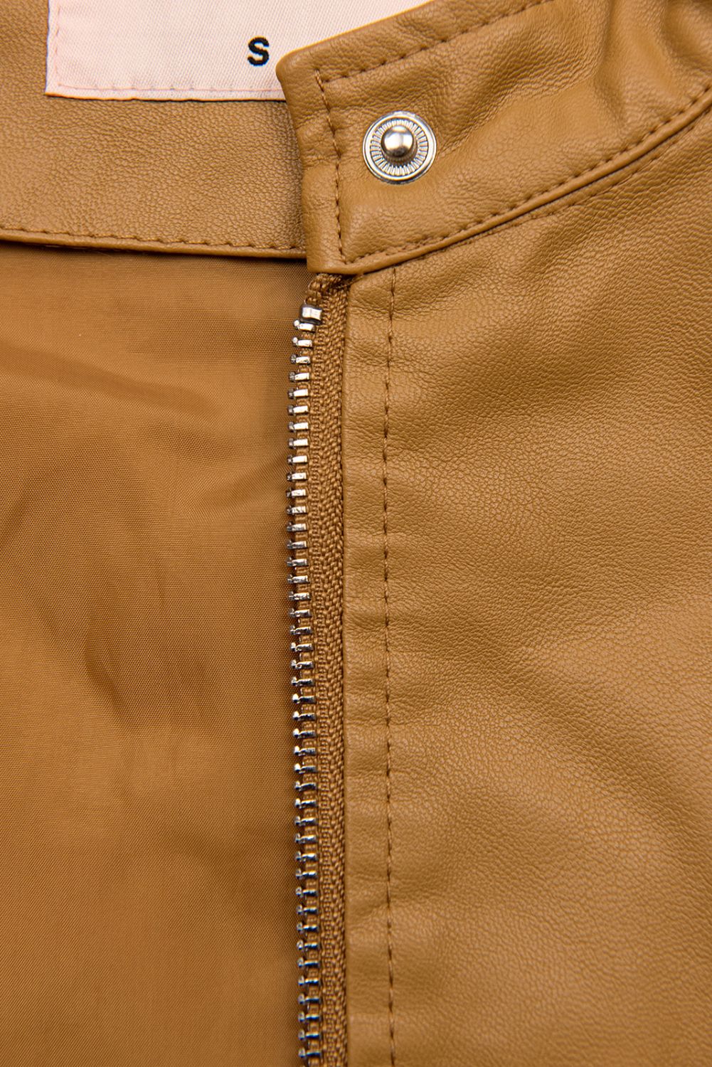 Basics Lederimitatjacke Camel Braun