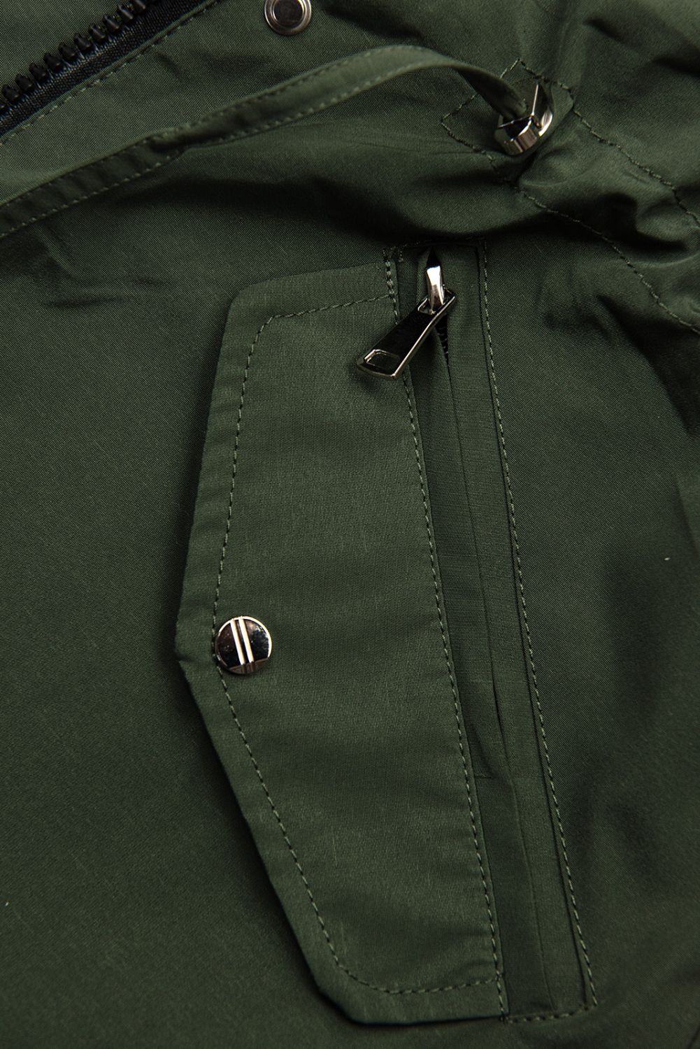 Wendejacke mit abnehmbarer Kapuze Khaki/Schwarz