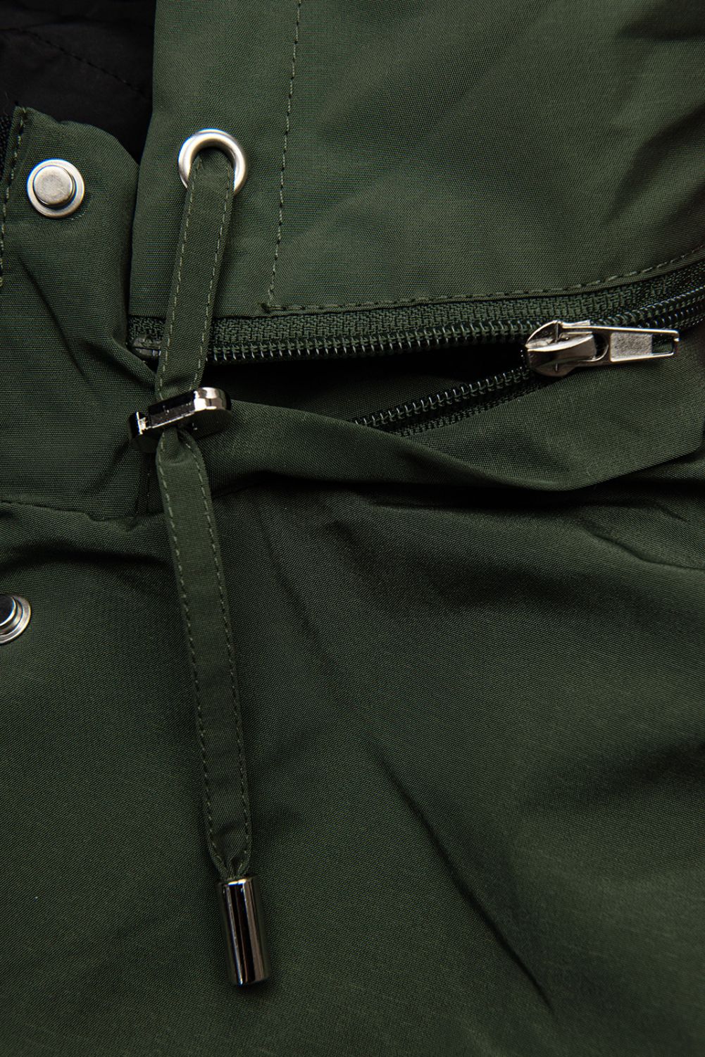 Wendejacke mit abnehmbarer Kapuze Khaki/Schwarz