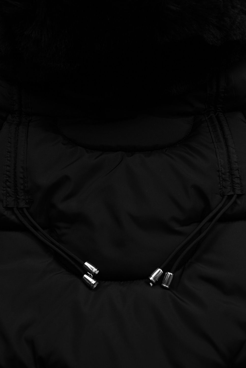 Steppjacke für Mädchen mit Kapuze Schwarz