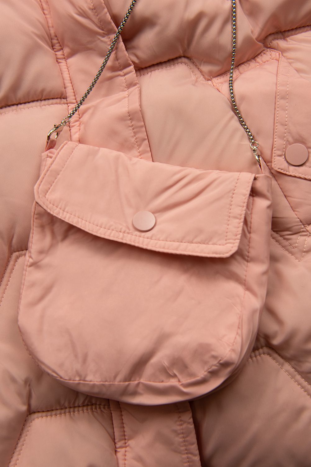 Steppjacke für Mädchen mit Handtasche Rosa
