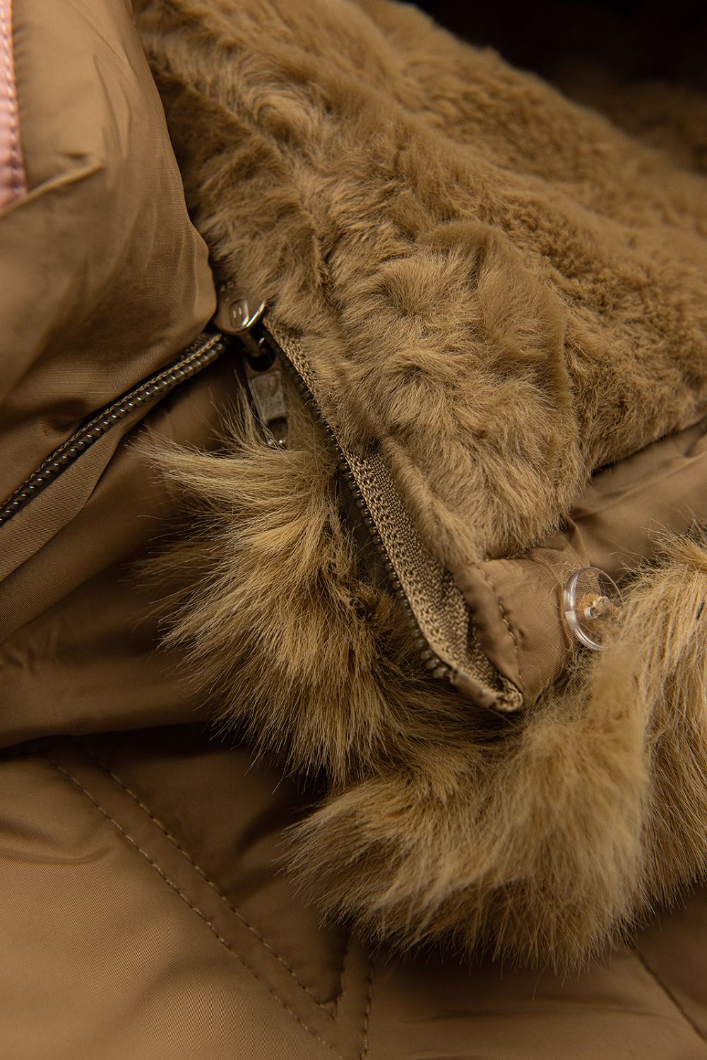 Steppjacke für Mädchen mit Handtasche Braun