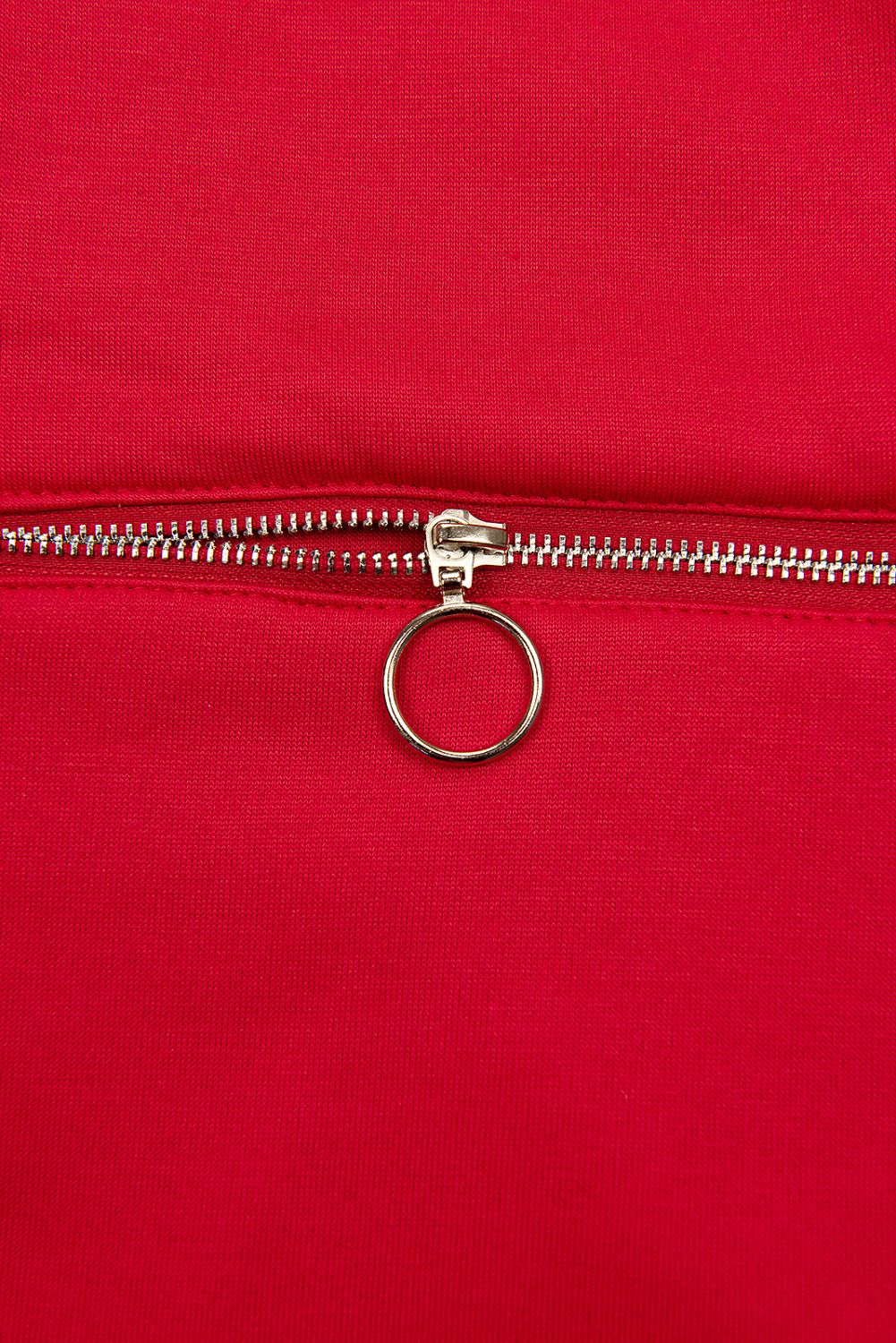 Sweatmantel in langer Form mit Kapuze rot