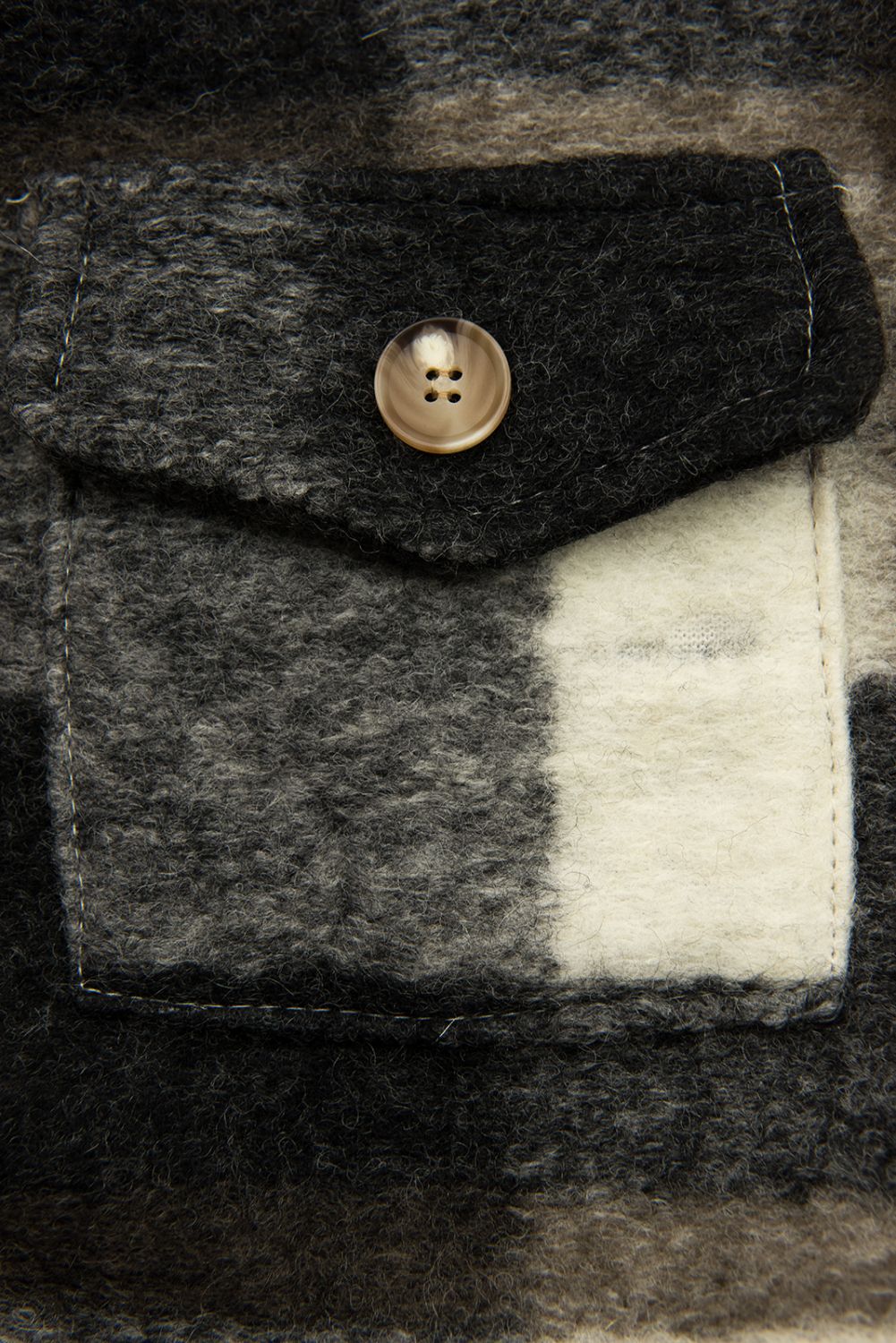 Hemdjacke in Maxilänge braun/weiß