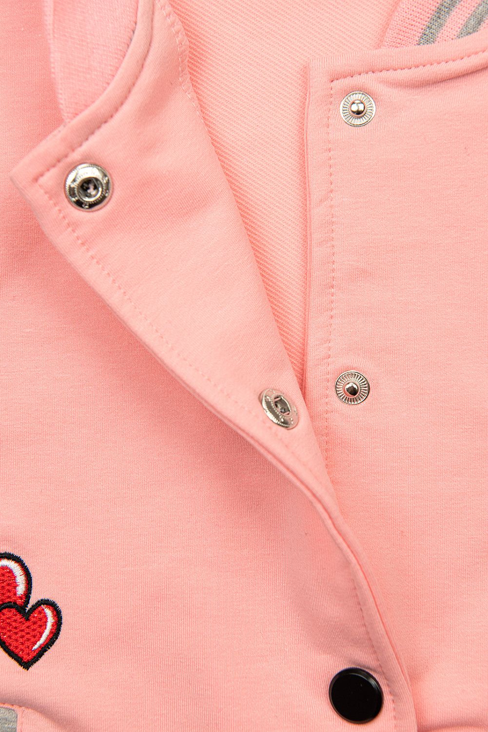 Sweatjacke im Collegestyle Rosa/Grau