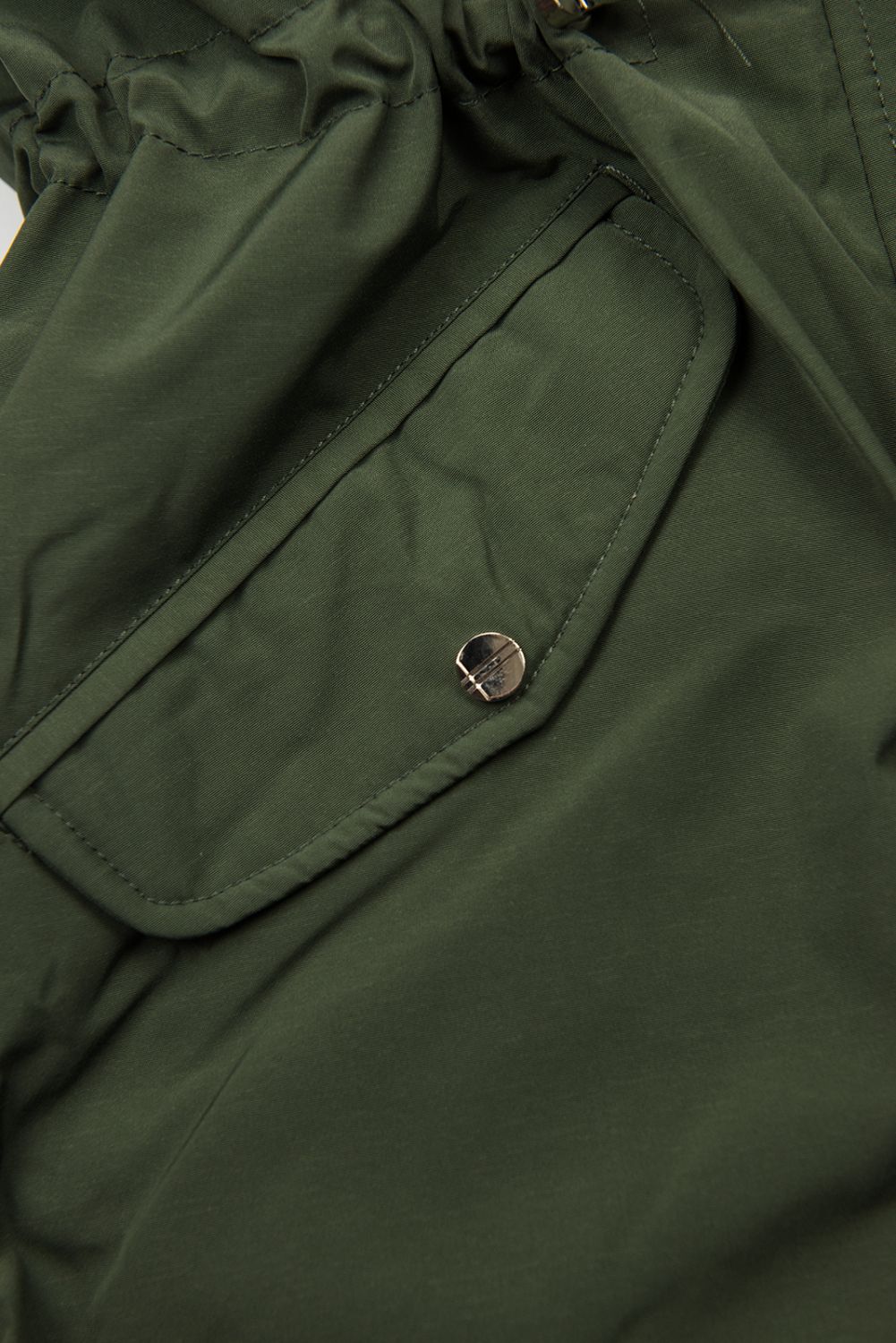 Parkajacke mit abnehmbarem Teddy-Futter army grün
