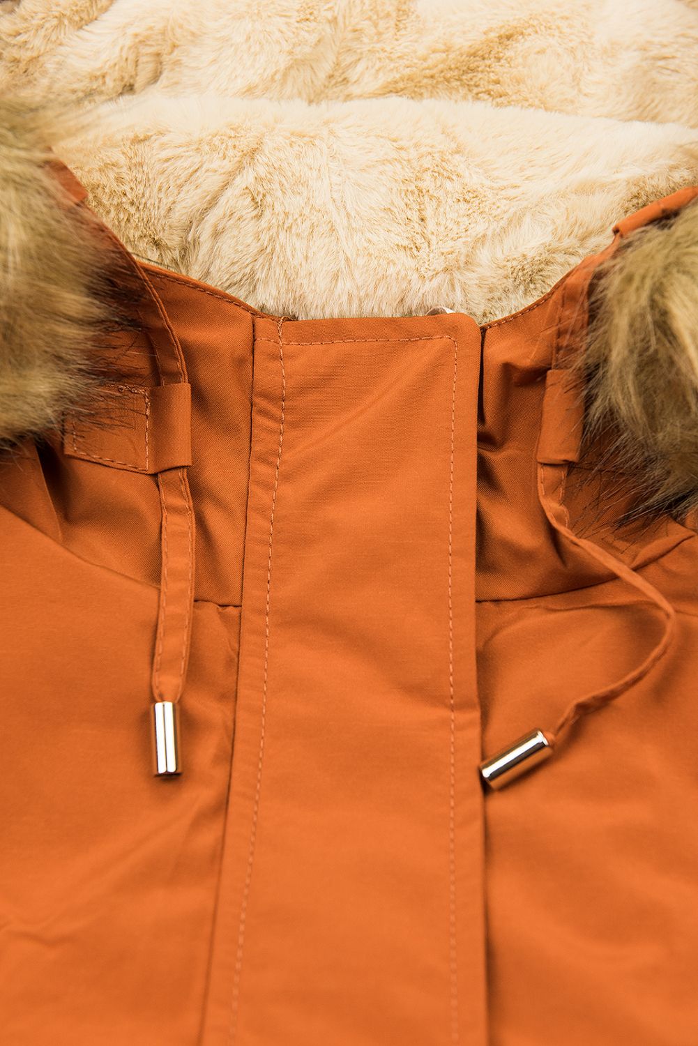 Warmer Parka mit Fleecefutter orange