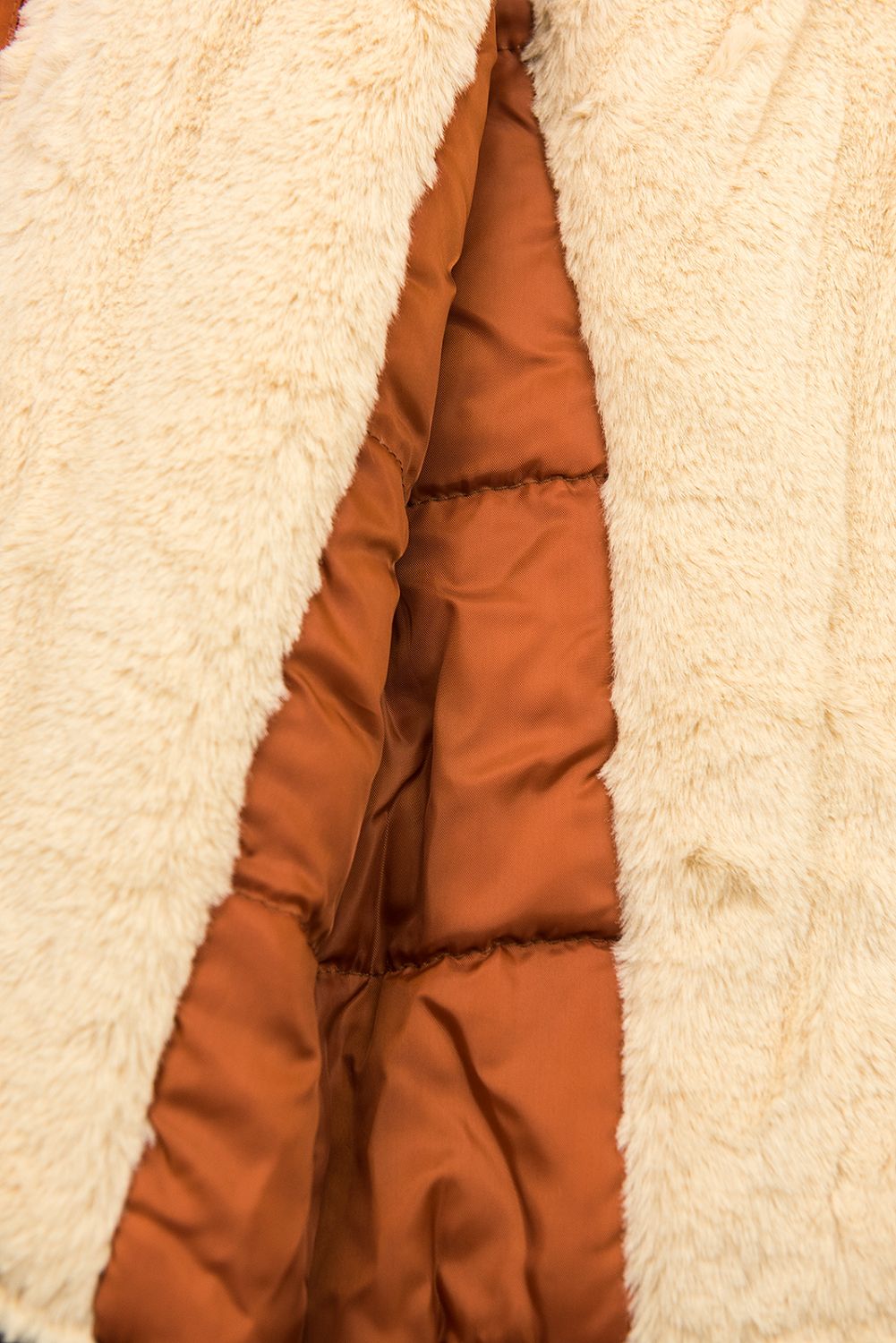 Warmer Parka mit Fleecefutter orange