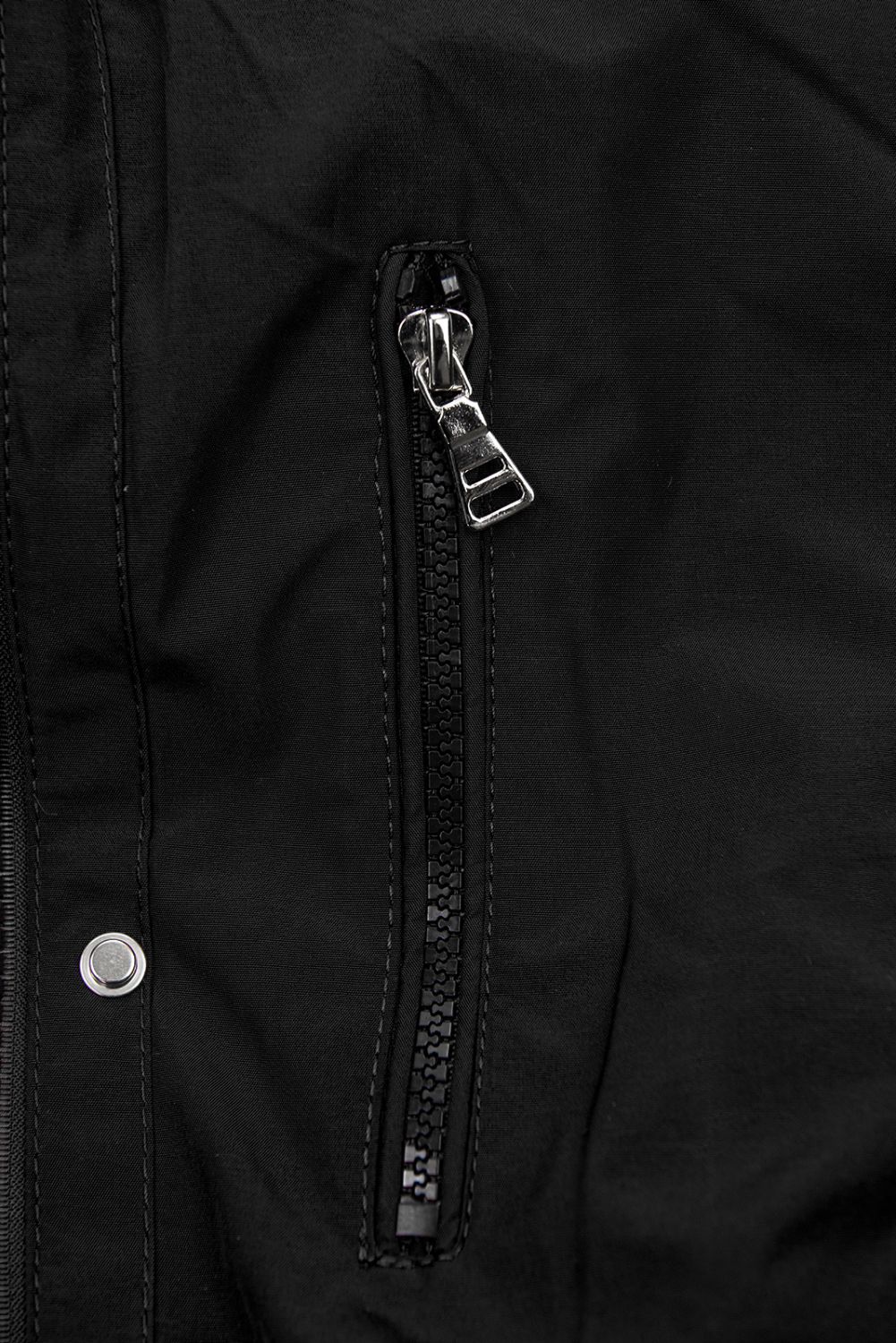 Parkajacke mit abnehmbarem Teddy-Futter schwarz