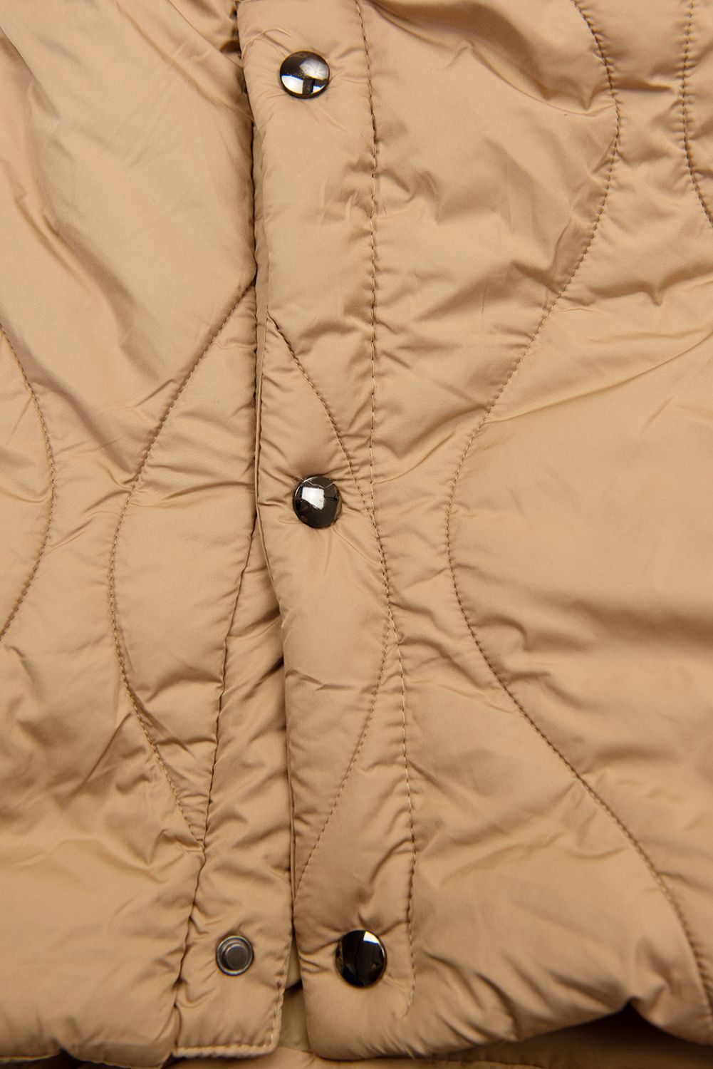 Stepp-Mantel mit Kapuze beige