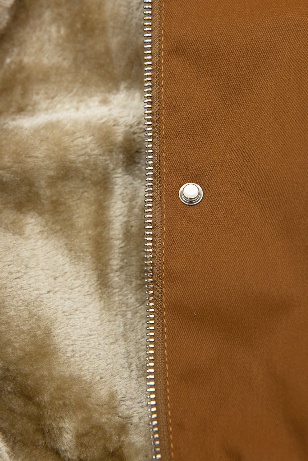 Parka mit abnehmbarem Teddyfutter braun