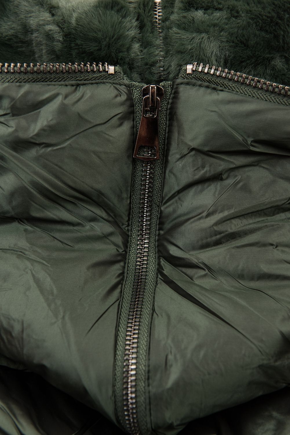 Wendejacke mit Teddyfell grün