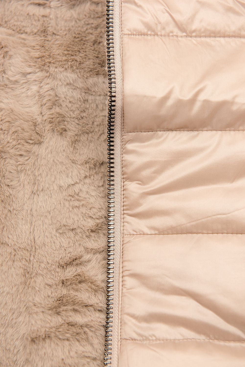 Wendejacke mit Teddyfell beige