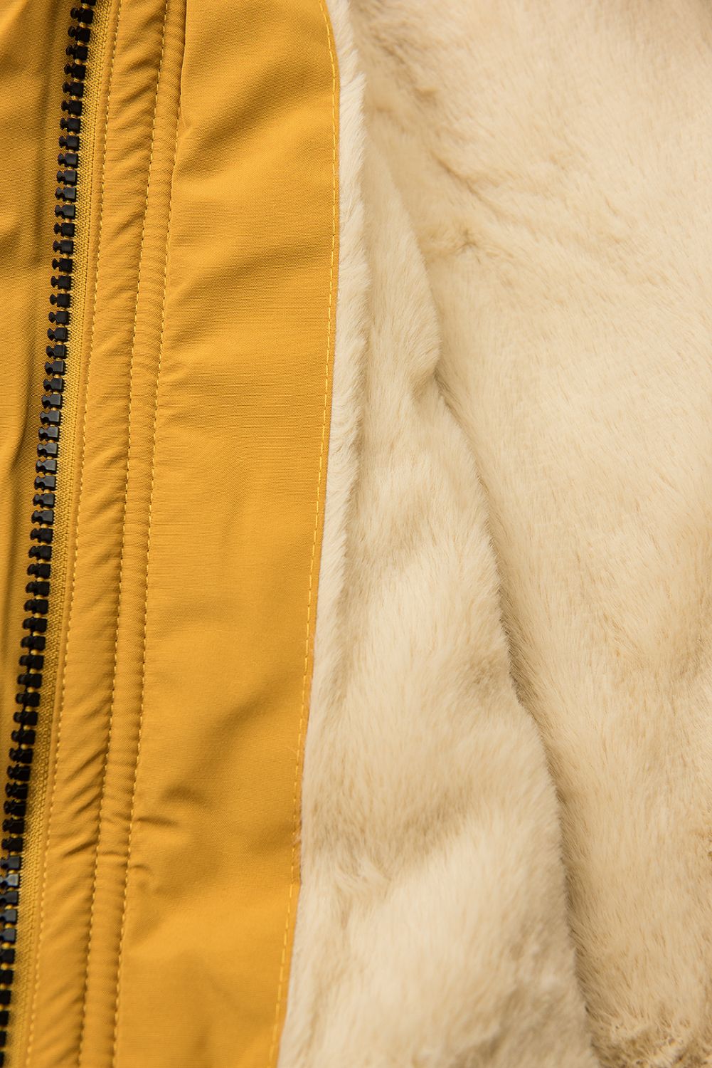 Parkajacke mit Teddy-Futter gelb