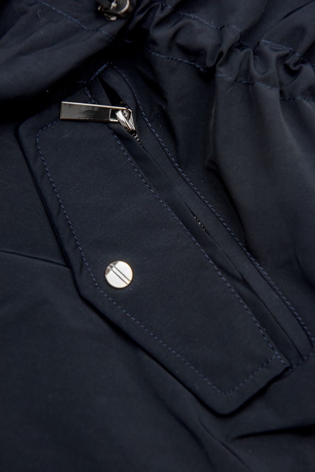 Winterjacke mit Teddy-Futter dunkelblau/beige