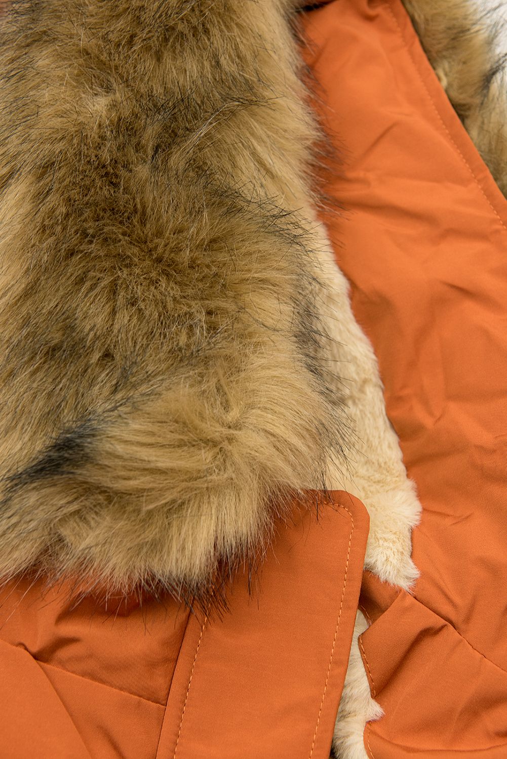 Parkajacke mit Teddy-Futter gelborange