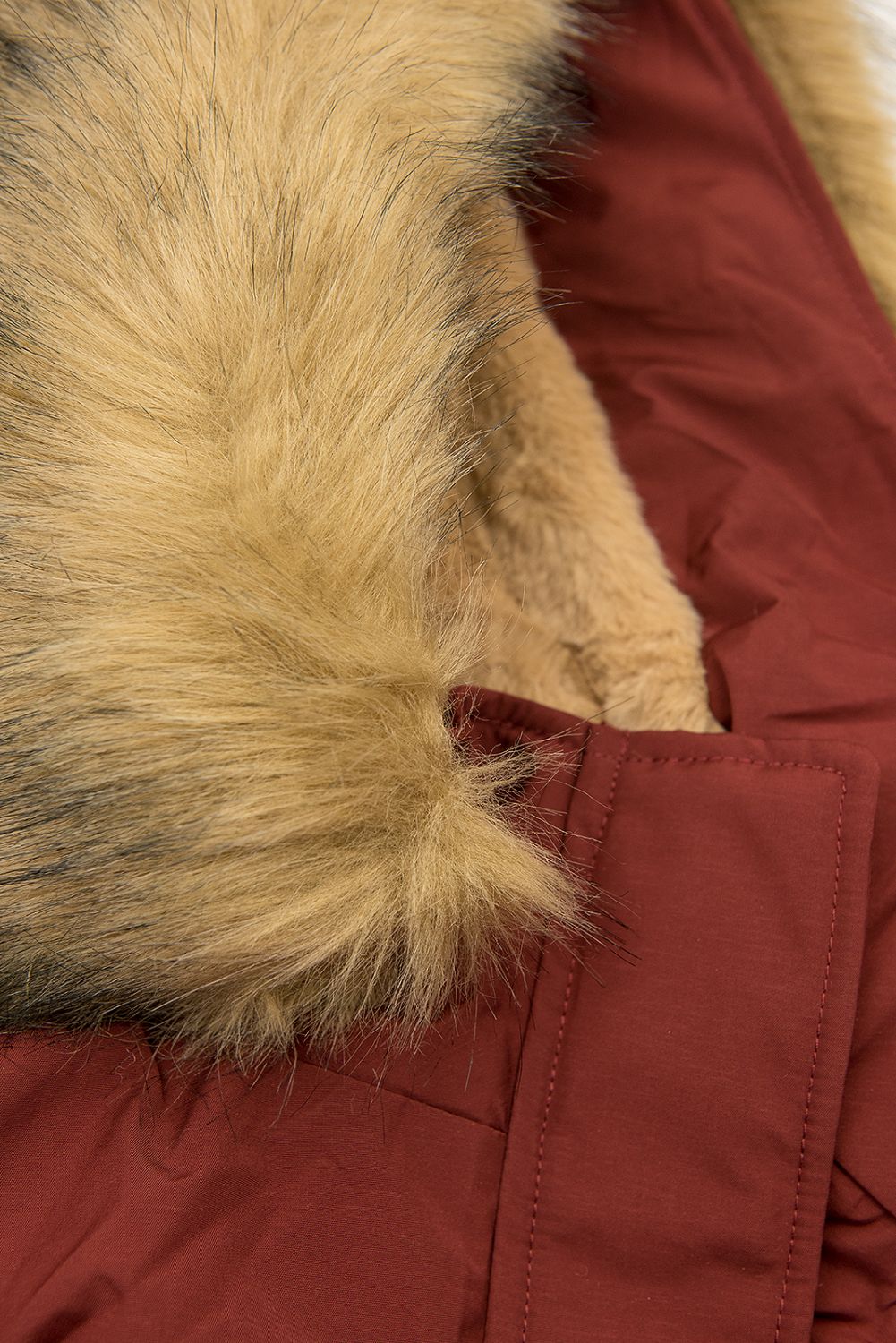 Parkajacke mit Teddy-Futter braunrot