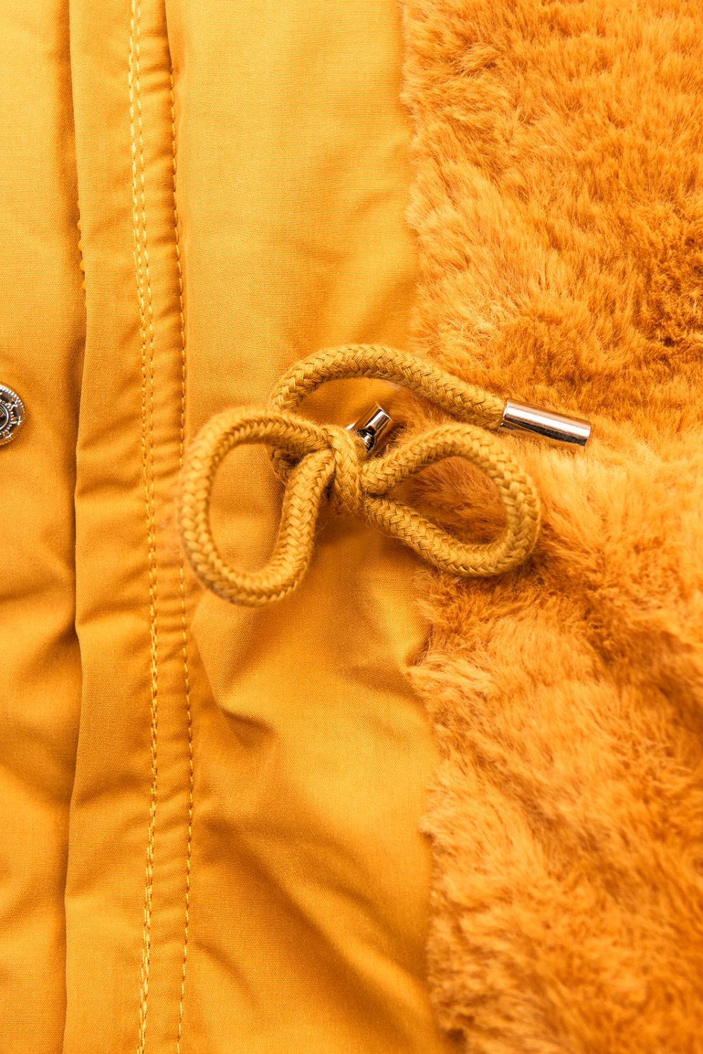 Parka mit abnehmbaren Fellimitat gelb/mustard