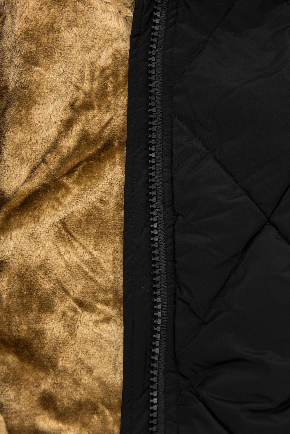 Winterjacke mit warmes Futter-Plüsch schwarz