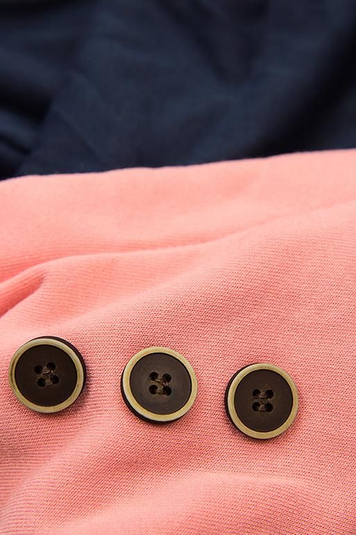 Verlängerte Sweatjacke mit Kapuze grau/dunkelblau
