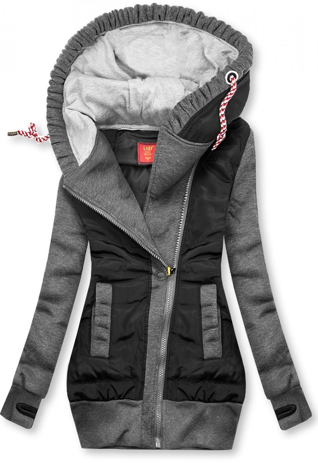 Sportliche Kapuzenjacke grau