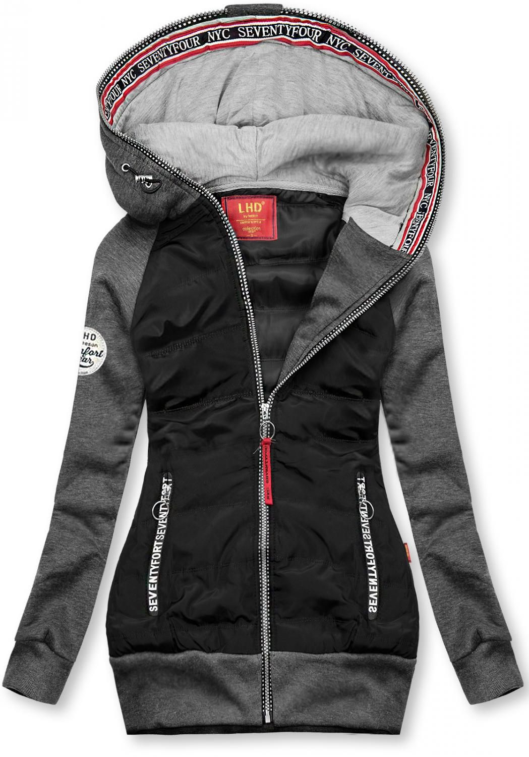 Hybrid Sweatjacke von LHD schwarz/grau