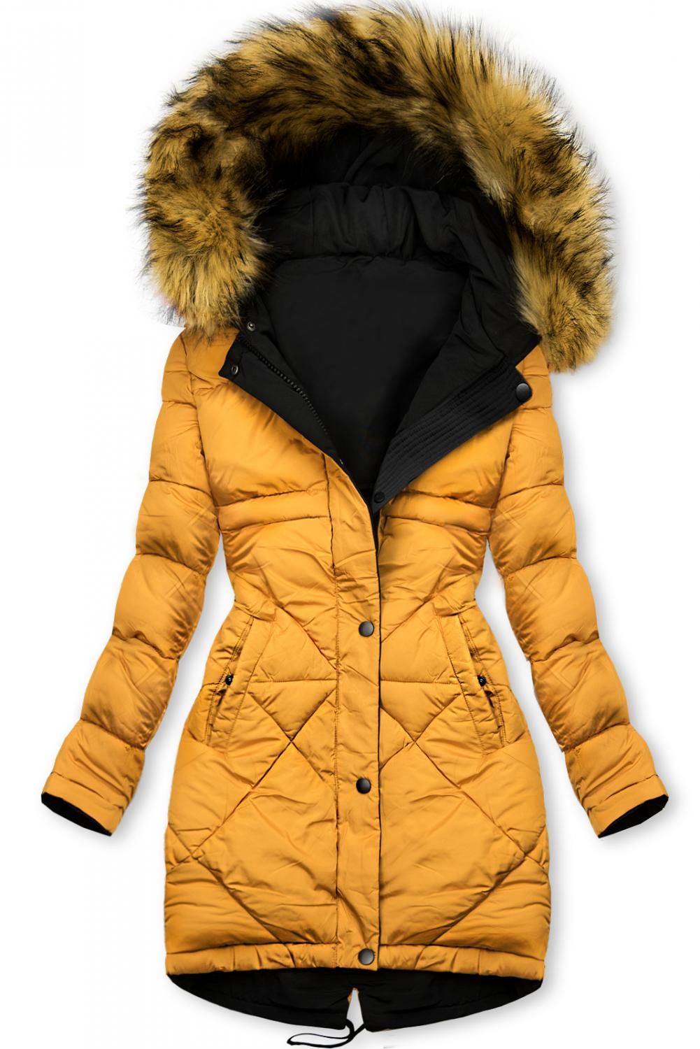 Winter Wendejacke schwarz/gelb
