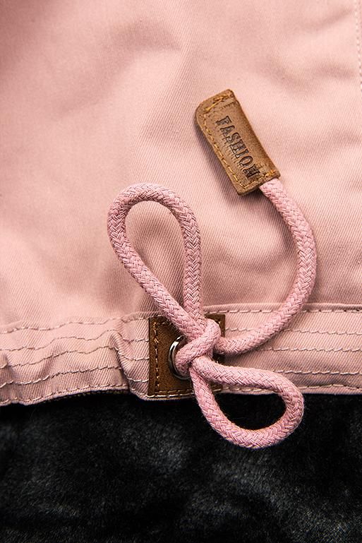 Winterparka mit Kunstfell-Kapuze rosa