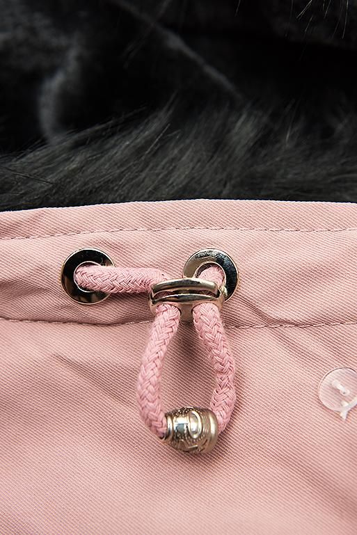 Winterparka mit Kunstfell-Kapuze rosa