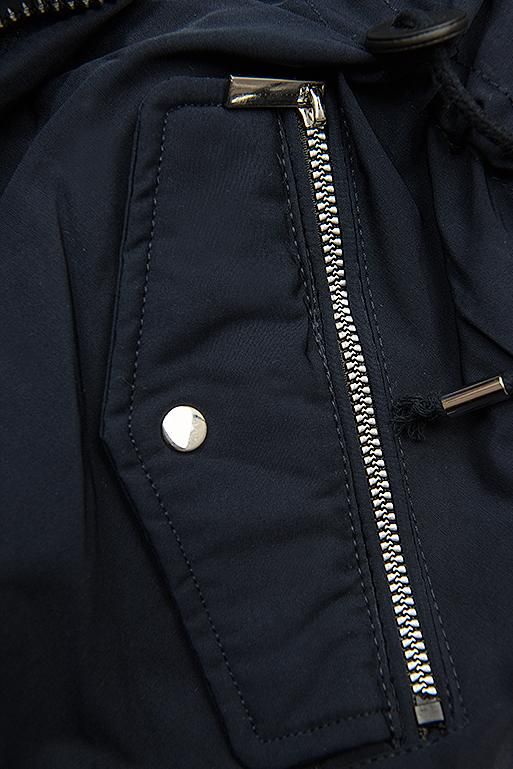 Winter Parkajacke mit Kunstfell dunkelblau/ecru