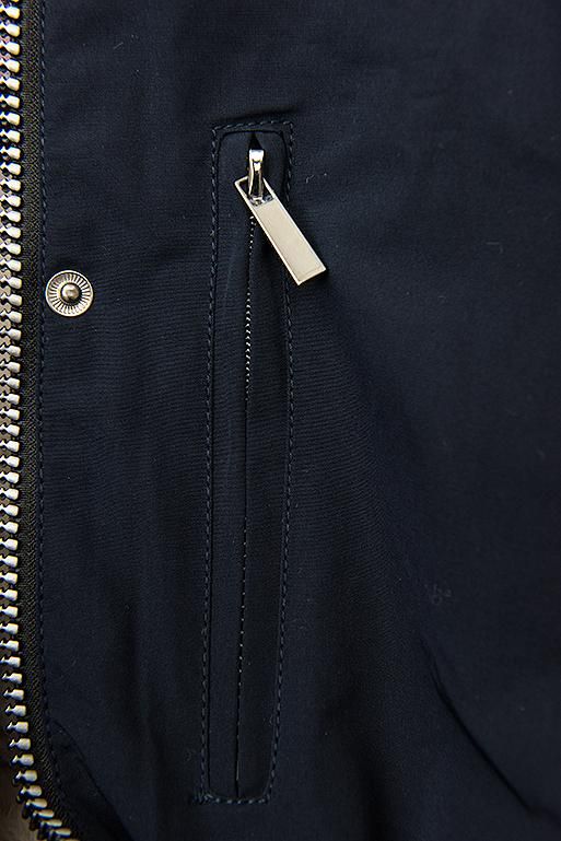 Winter Parkajacke mit Kunstfell dunkelblau/ecru