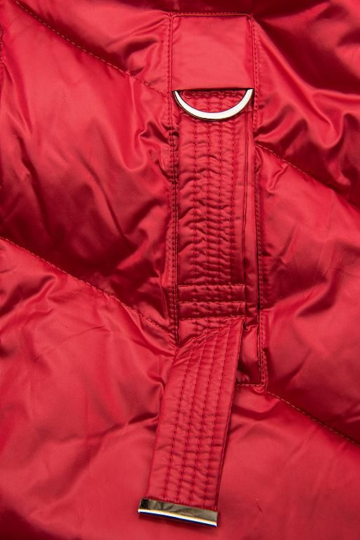 Steppjacke mit Glanz rot