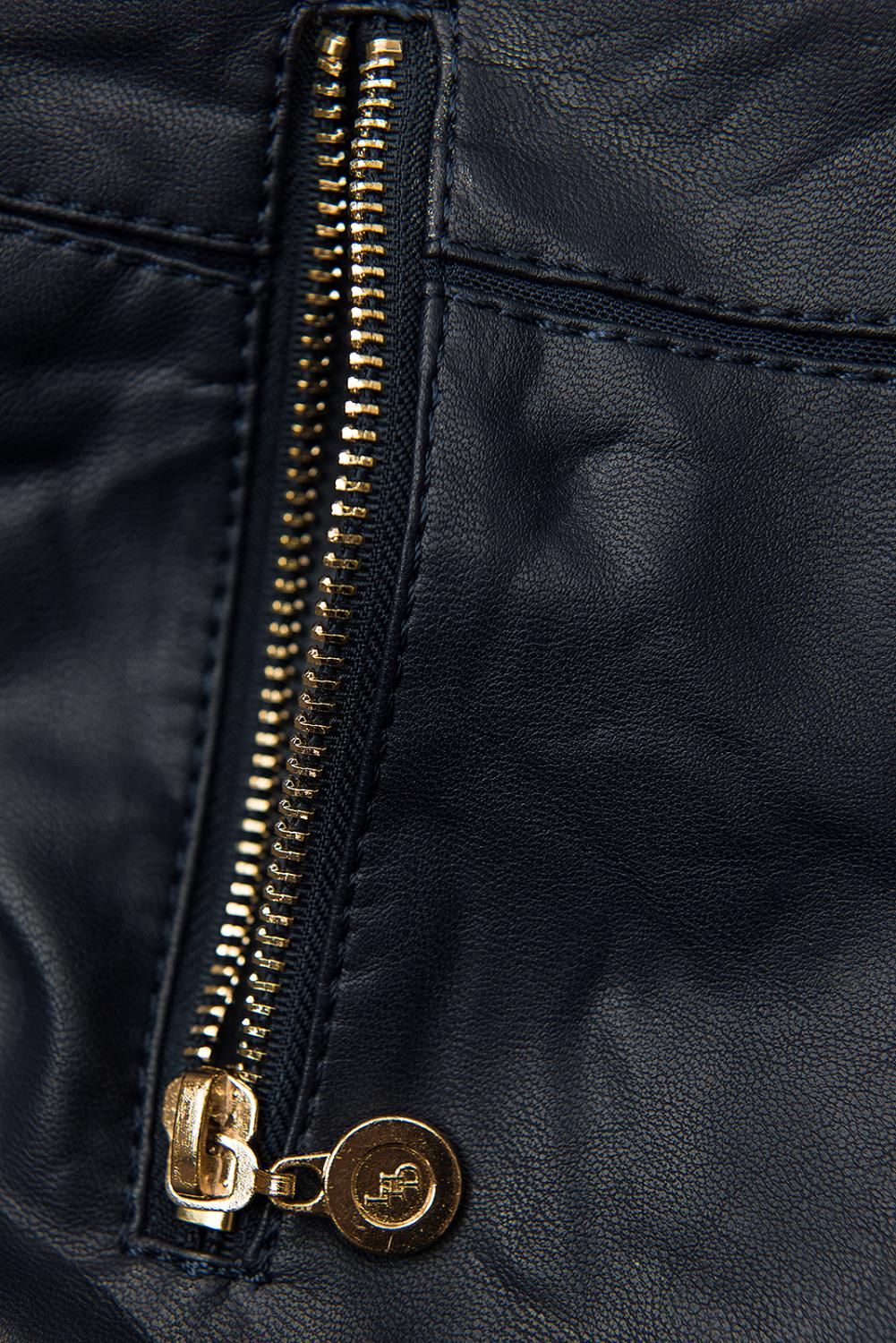 Kurzjacke aus weichem Lederimitat dunkelblau
