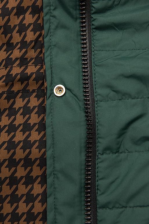 Parka mit Hahnentrittmuster braun/grün